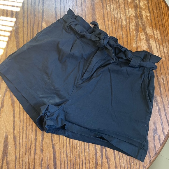 Black summer pinup waist tie paper bag shorts retro large l goth rockabilly - Picture 2 of 9